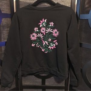 Boohoo black pullover womens crop sweatshirt 6